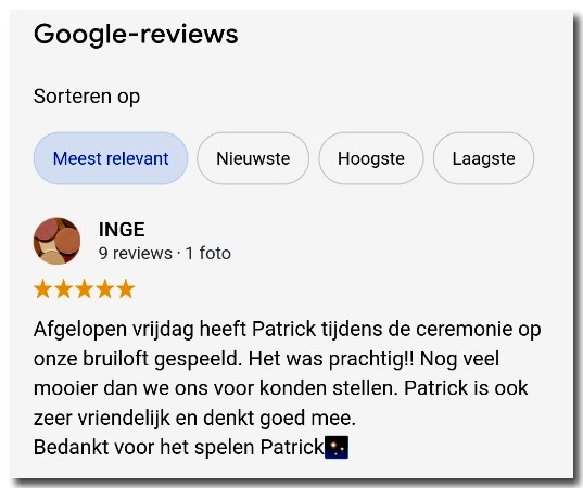 Google-Review Patrick Holleeder, oktober 2021