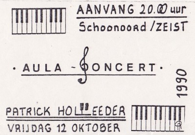 Patrick Holleeder, Aulaconcert, 12 oktober 1990