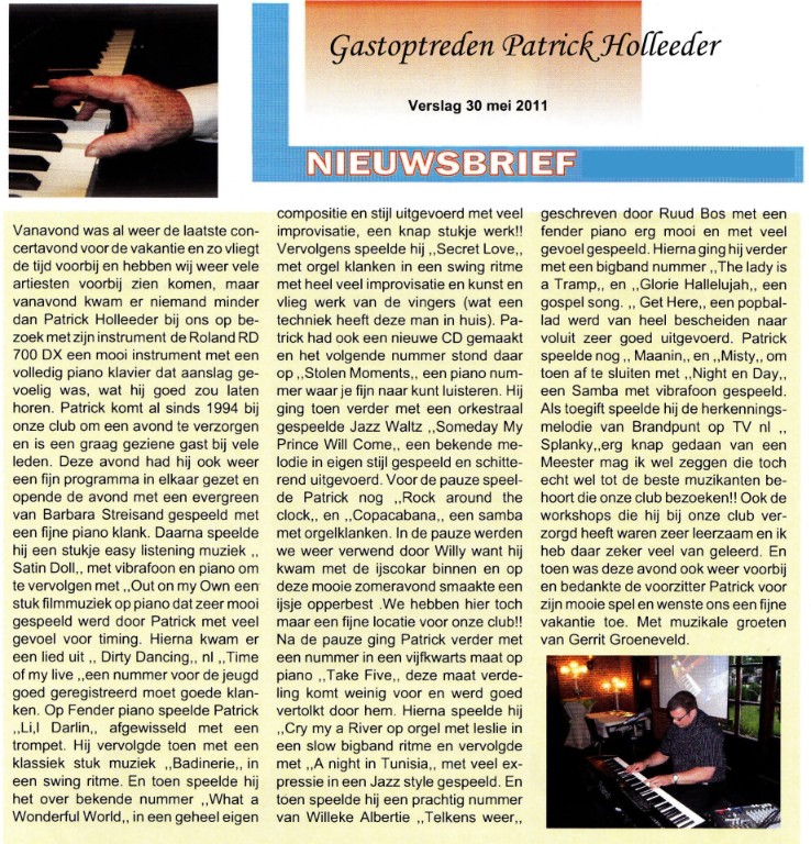 Recensie Gastoptreden Patrick Holleeder, 30 mei 2011