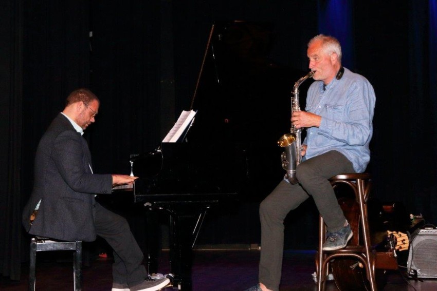 Patrick Holleeder en Leen de Heer (Chasin' Fingers) bij Afscheidsbijeenkomst Tjapko Poppens, 20 mei 2019