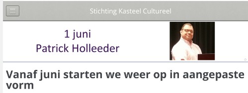 1 juni 2020 Patrick Holleeder, Stichting Kasteel Cultureel 1 juni 2020 Patrick Holleeder, Stichting Kasteel Cultureel