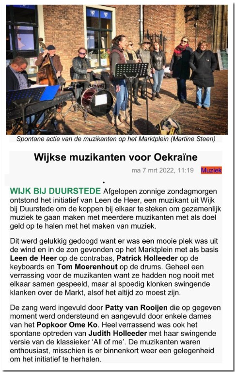 Recensie optreden Band Aid Wijk bij Duurstede, 6 maart 2022 Recensie optreden Band Aid Wijk bij Duurstede, 6 maart 2022